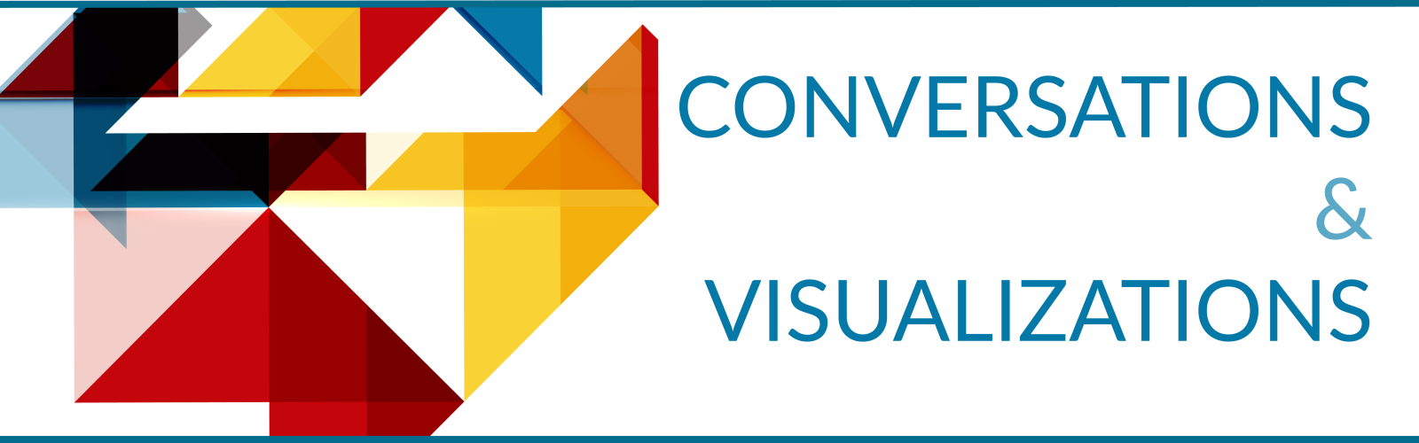 Colorful images on the left side and includes the words conversations and visualization course header wording.